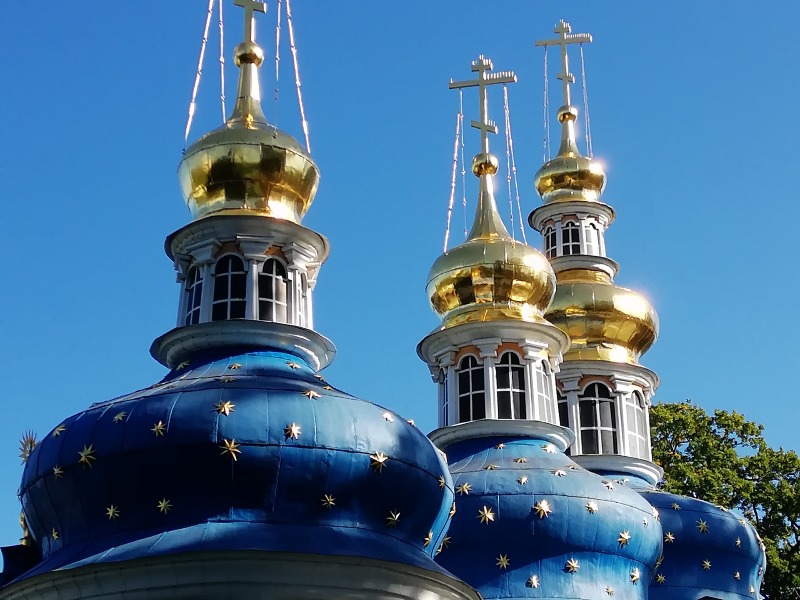 Купола Успенского собора монастыря