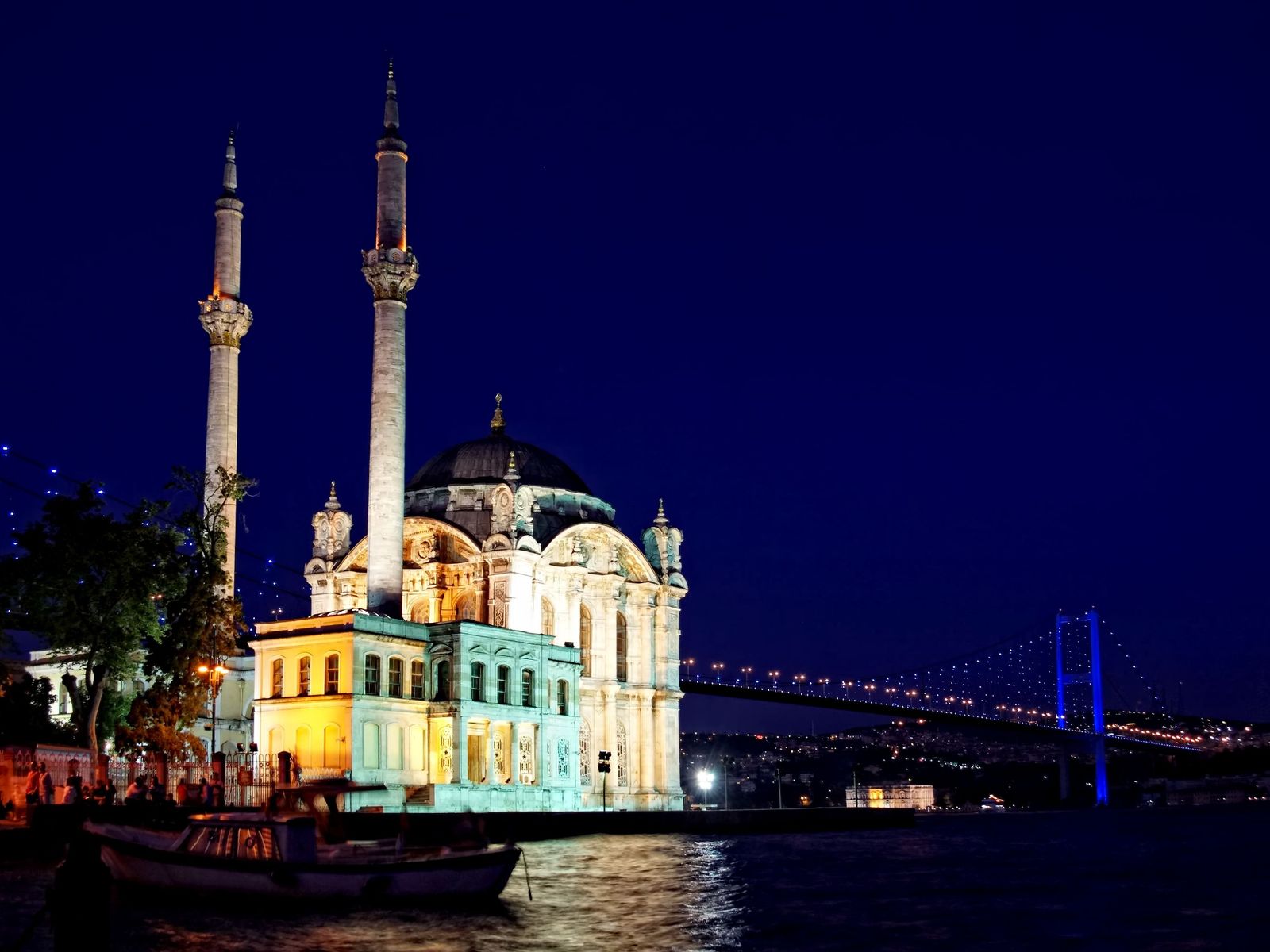 Ночной Стамбул, мечеть Ортакёй