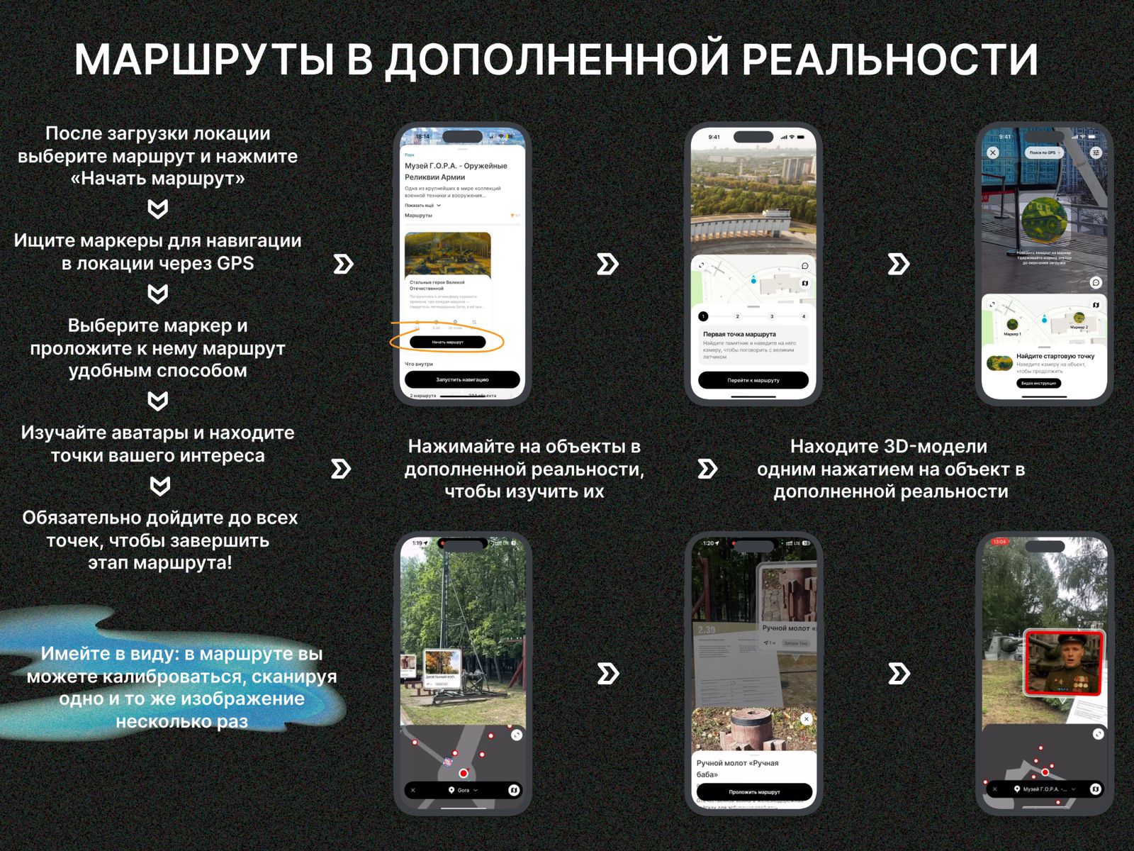 Инструкция к функционалу AR-маршрутов в приложении WAYAR