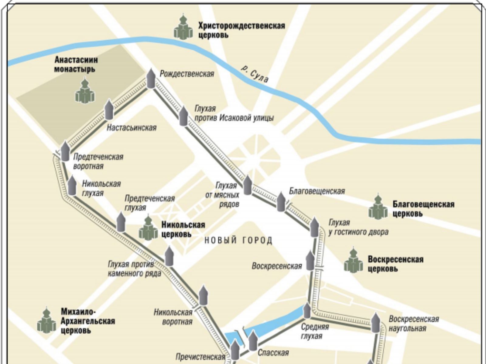 Центр города до пожара 1773 года