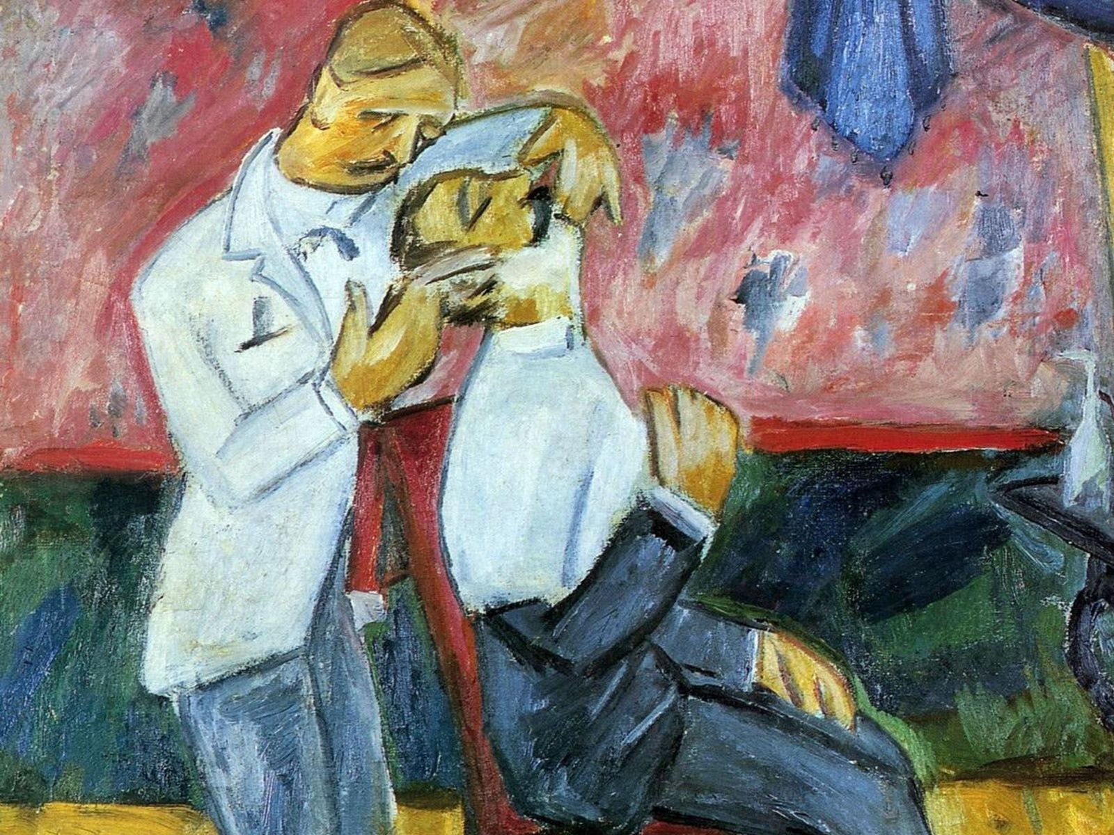 Михаил Ларионов "Офицерский парикмахер", 1909 г.