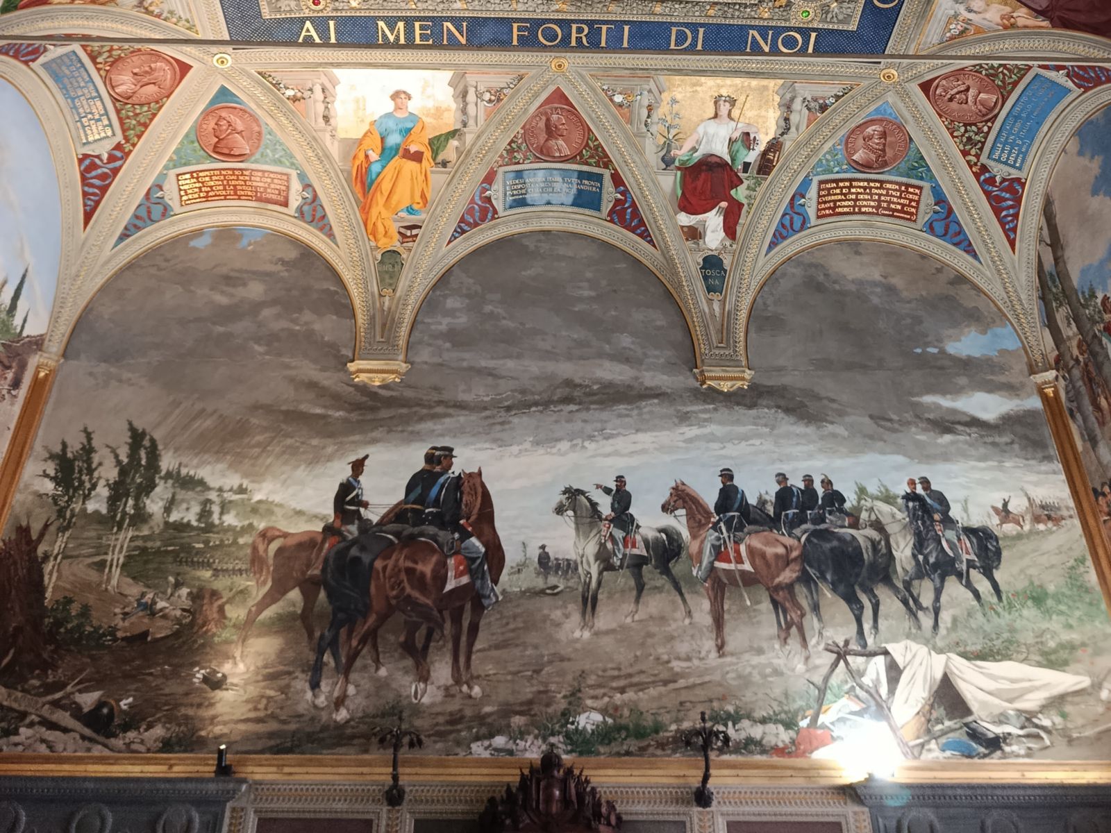 Фрески 19 века художников школы Муссини в зале Рисорджименто