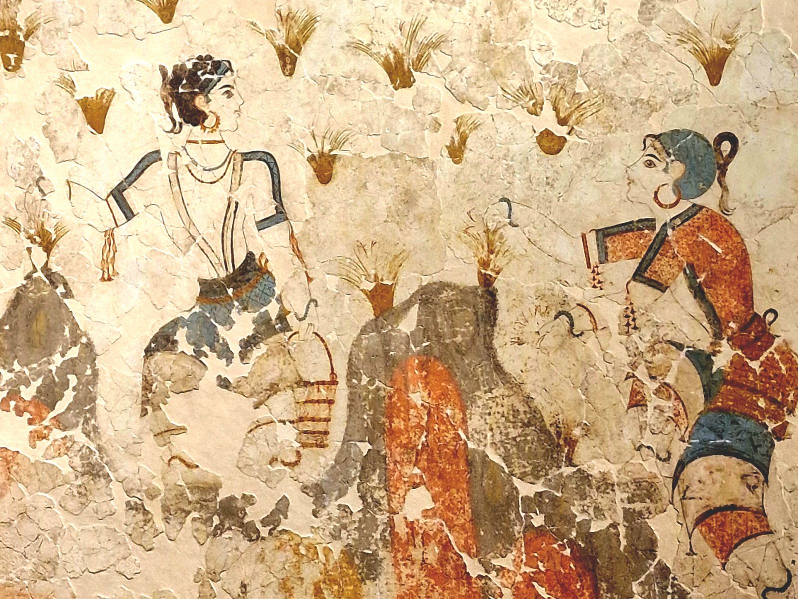 Сборщицы шафрана и вулканический ландшафт Санторини (эпоха Минотавра)