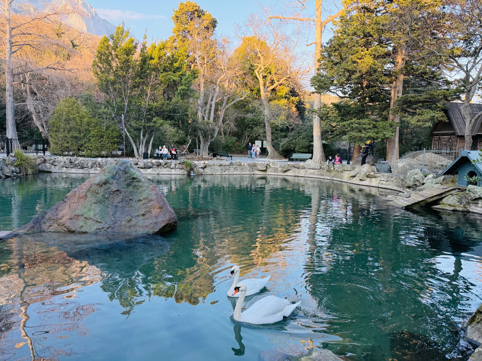 Лебединые озера в парке Воронцовского дворца