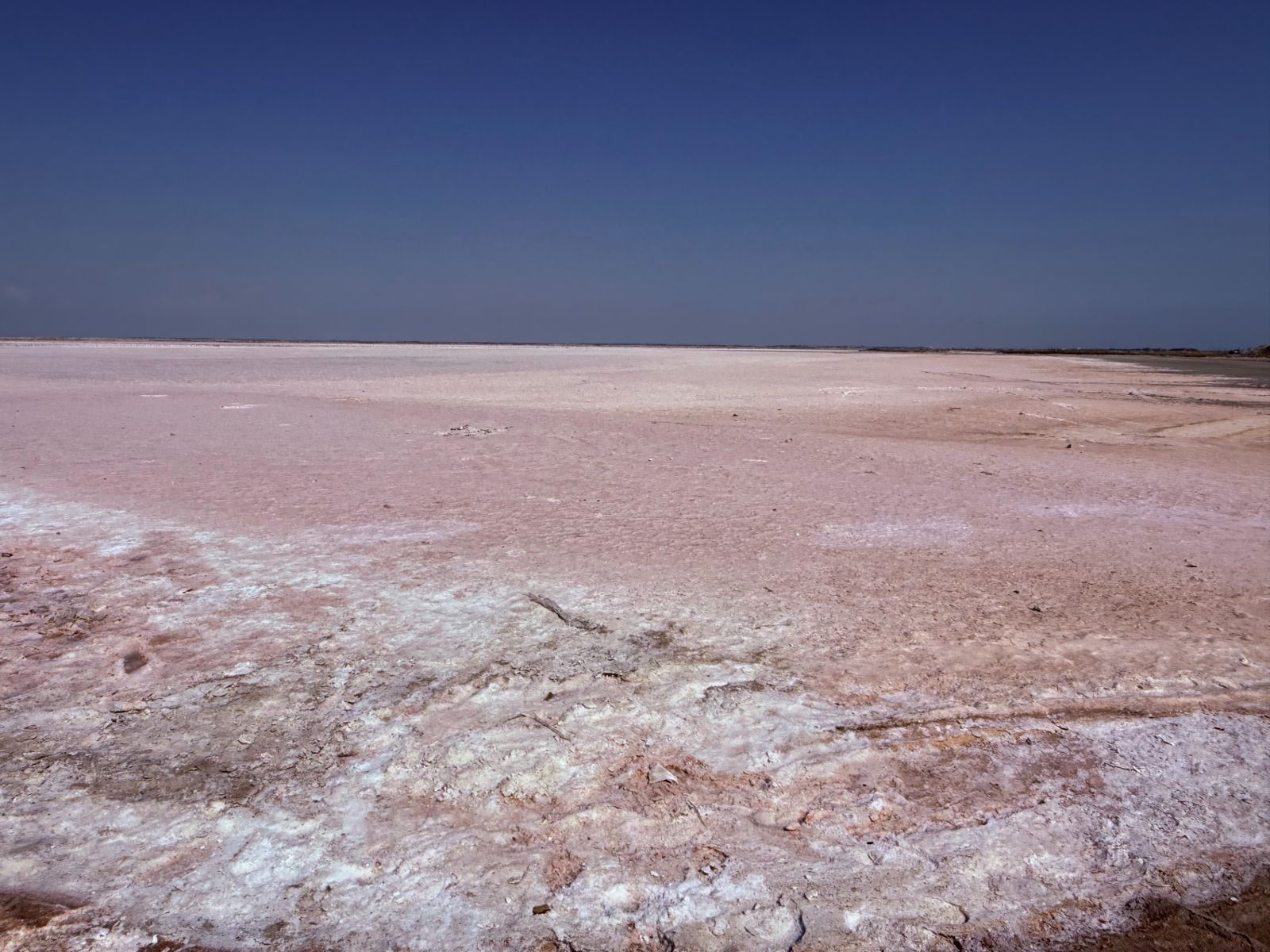 Розовое озеро перед грозой