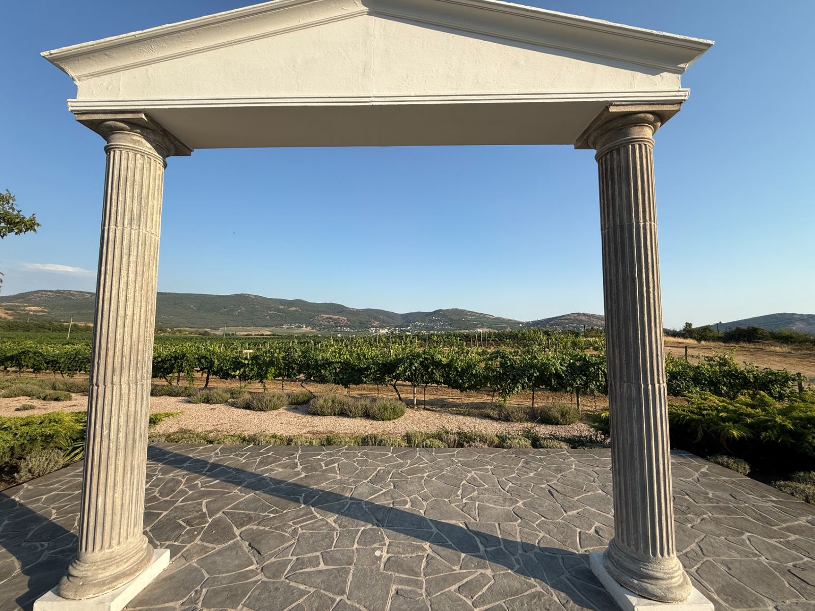 Античная беседка с видом на виноградник, фотозона