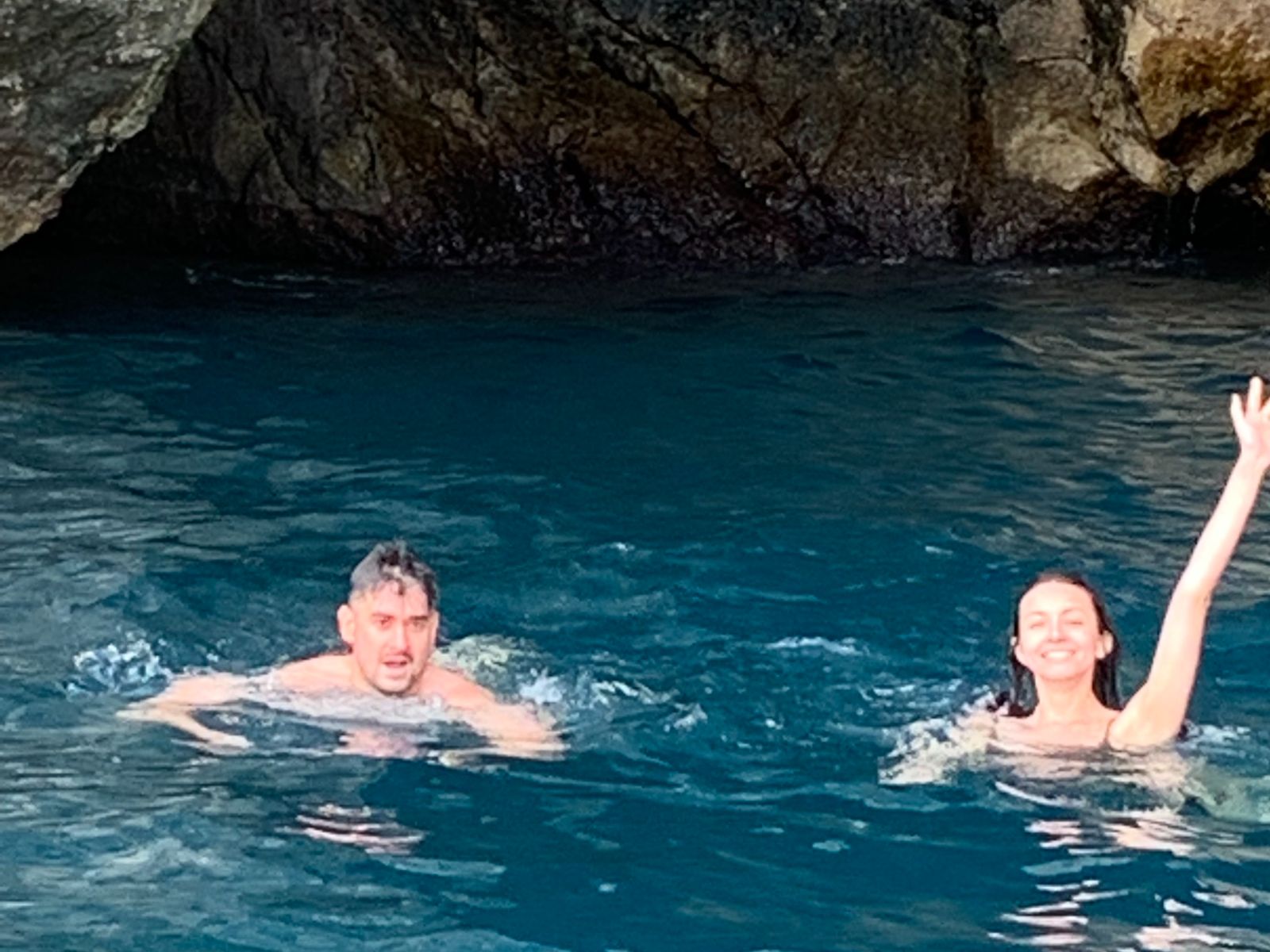 Купание с борта катера