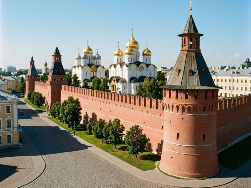 Вид на кремль со стороны Софийской площади (сгенерировано ии)