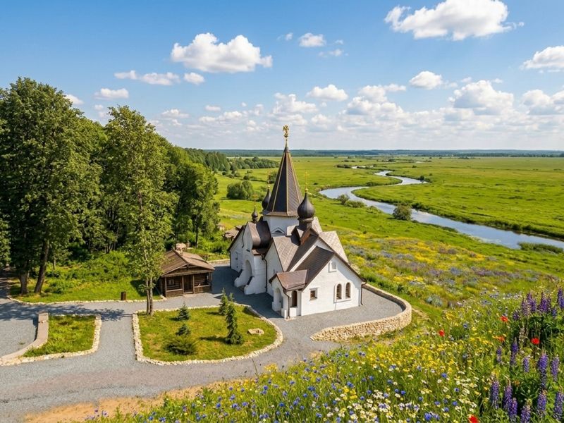Изображение создано ИИ. Иоанно-Богословский монастырь в Пощупово
