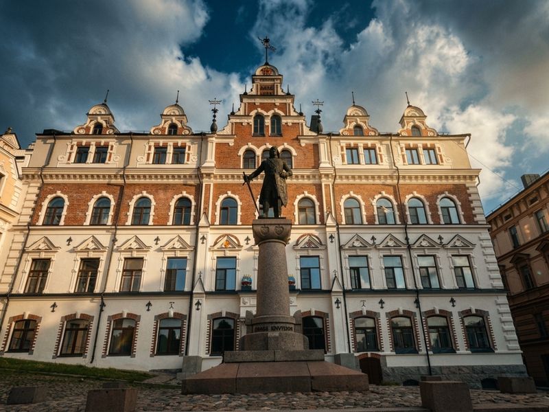 Памятник Торгильсу Кнутссону и Выборгская ратуша